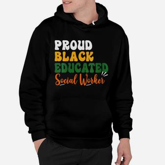 Womens Proud Black Educated Social Worker Black Afro Job Pride Hoodie | Crazezy DE