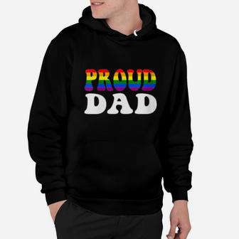 Womens Proud Dad Lgbt Rainbow Gay Pride Hoodie - Monsterry