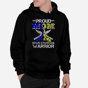 Womens Proud Mom Of A Down Syndrome Warrior Costume Ribbon Gift Hoodie | Crazezy AU
