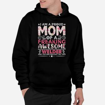 Womens Proud Mom Of A Welder Mother's Day Mama Hoodie | Crazezy AU