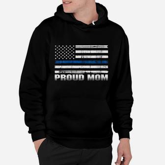 Womens Proud Mom Of Police Enforcer Cop Blue Thin Line Shirt Hoodie | Crazezy DE