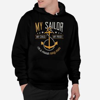 Womens Proud Navy Mother For Moms Of Sailors Proud Mom Navy Family Hoodie | Crazezy UK