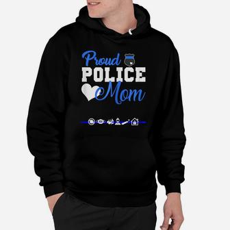 Womens Proud Police Mom Shirt American Flag Graphic Tee Plus Size Hoodie | Crazezy CA