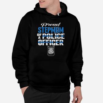 Womens Proud Stepmom Of A Police Officer - Thin Blue Line Mom Gift Hoodie | Crazezy AU