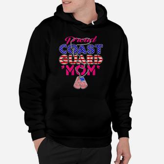 Womens Proud Us Coast Guard Mom Dog Tags Military Mother Gift Hoodie | Crazezy