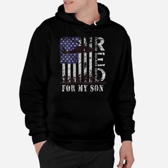 Womens Red Friday For My Son Us Flag Army Military Deployed Veteran Hoodie | Crazezy