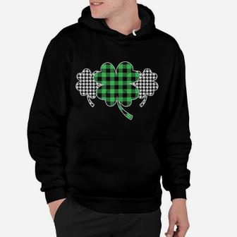 Womens St Patrick Day Clover Plaid One Lucky Blessed Mama Momma Mom Hoodie | Crazezy