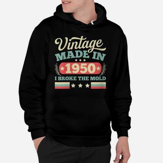 Womens Vintage Made In 1950 Birthday Gift Retro Hoodie | Crazezy