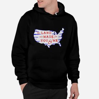 Womens Vintage This Land Was Made For You And Me Usa Flag 4Th July Hoodie | Crazezy