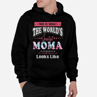Womens What World's Greatest Moma Looks Like Mothers Day Hoodie | Crazezy UK