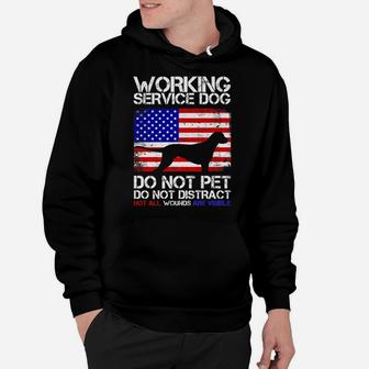 Working Service Dog Gift For Ptsd Veterans July 4Th Us Flag Hoodie | Crazezy AU
