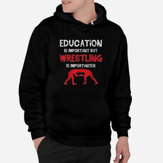 Wrestling Wrestler Sport Education Important Funny Vintage Hoodie | Crazezy