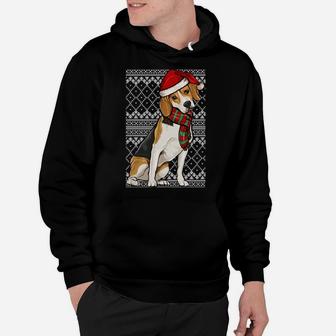 Xmas Beagle Santa Claus Hat Ugly Christmas Sweatshirt Hoodie | Crazezy CA