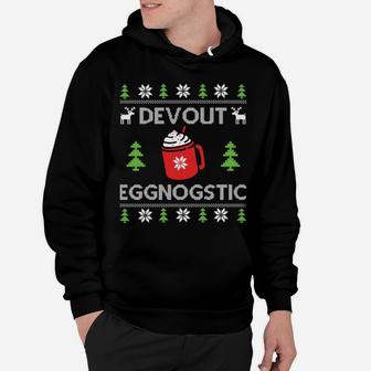 Xmas Devout Eggnogstic Eggnog Ugly Christmas Sweater Hoodie | Crazezy CA