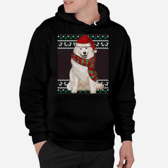 Xmas Samoyed Dog Santa Hat Ugly Christmas Sweatshirt Hoodie | Crazezy CA