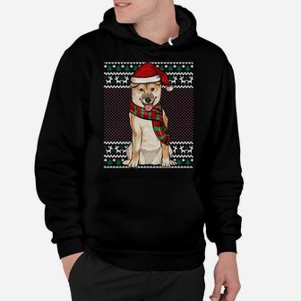 Xmas Shiba Inu Dog Santa Hat Ugly Christmas Sweatshirt Hoodie | Crazezy UK
