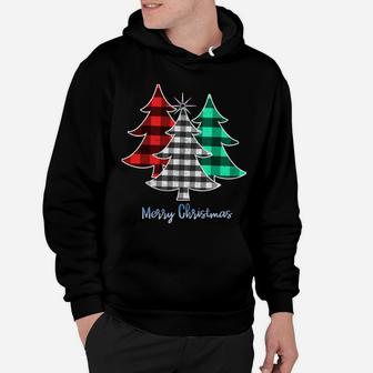 Xmas Tree Buffalo Plaid Red White Green Merry Christmas Gift Sweatshirt Hoodie | Crazezy AU