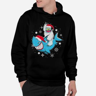 Yeti To Party Shark Santa Hat Christmas Pajama Xmas Gift Hoodie | Crazezy AU