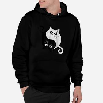 Yin And Yang Cats Funny Cute Kittens Hoodie | Crazezy