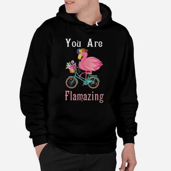 You Are Flamazing Flamingo Bicycle Flower Apparel Women Men Hoodie | Crazezy