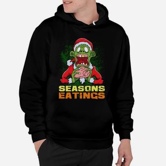 Zombie Santa Claus Seasons Eatings Funny Christmas Zombies Sweatshirt Hoodie | Crazezy UK