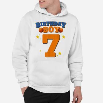 7Th Birthday Boy Shirt Basketball 7 Years Old Kids Gift Hoodie | Crazezy CA