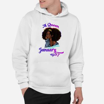 A Queen Was Born In January 1987 34Th Birthday Gift Funny Hoodie | Crazezy CA