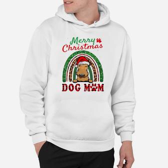 Airedale Terrier Santa Dog Mom Boho Rainbow Funny Christmas Hoodie | Crazezy