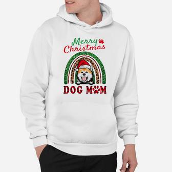 Akita Inu Santa Dog Mom Boho Rainbow Funny Christmas Hoodie | Crazezy UK