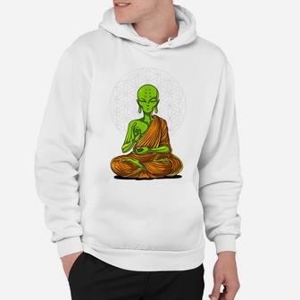 Alien Yoga Meditation Buddha Ufo Zen Cosmic Flower Of Life Hoodie | Crazezy