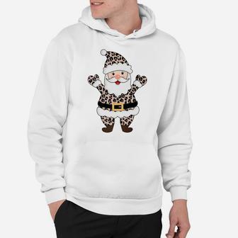 Animal Leopard Print Santa Claus Pattern Christmas Xmas Gift Hoodie | Crazezy