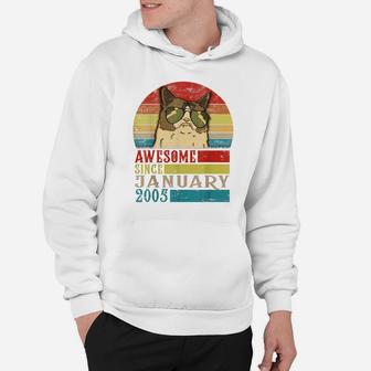 Awesome Since January 2005 15Th Birthday Gift For Cat Lovers Hoodie | Crazezy DE