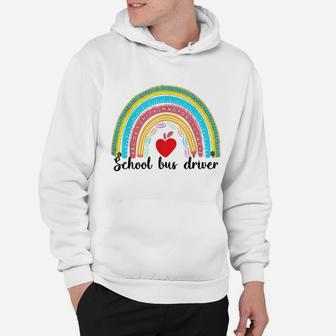 Back To School Bus Driver Rainbow Ruler Leopard Boho Funny Hoodie | Crazezy UK