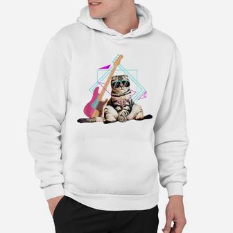 Bass Cat I Rock Kitty On A Bass I Cat Lover I Guitar Cat Hoodie | Crazezy
