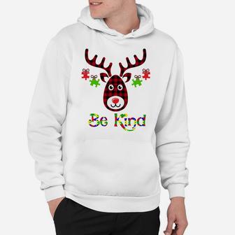 Be Kind Autism Awareness Christmas Reindeer Gifts Xmas Idea Sweatshirt Hoodie | Crazezy