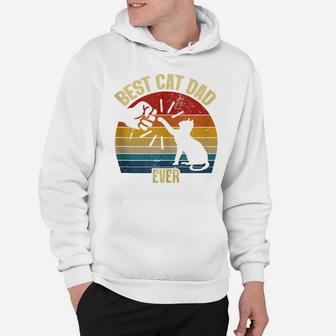Best Cat Dad Ever Funny Cat Daddy Father Vintage Gift Hoodie | Crazezy