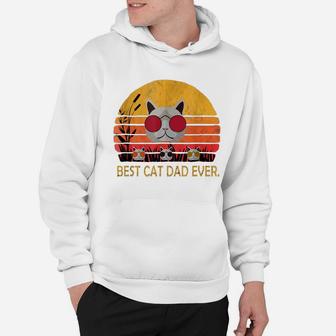 Best Cat Dad Ever - Funny Kitty Daddy Father Vintage Retro Hoodie | Crazezy