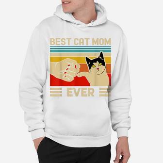 Best Cat Mom Ever Funny Cat Mom Mother Vintage Gift Hoodie | Crazezy