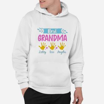 Best Grandma With Grandkids Names Mothers Day Cute Nana Gigi Hoodie | Crazezy UK