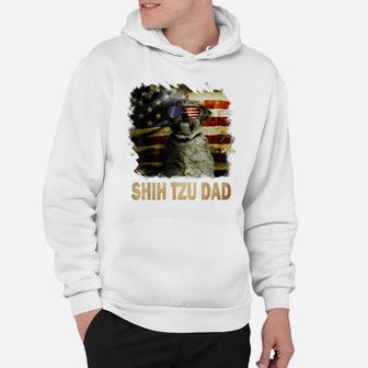 Best Shih Tzu Dad Ever American Flag 4Th Of July Dog Lover Hoodie | Crazezy
