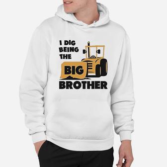 Big Brother Gift For Tractor Loving Boys Siblings Toddler Infant Kids Hoodie - Thegiftio UK