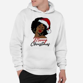 Black African American Santa Apparel Christmas Melanin Women Hoodie | Crazezy UK