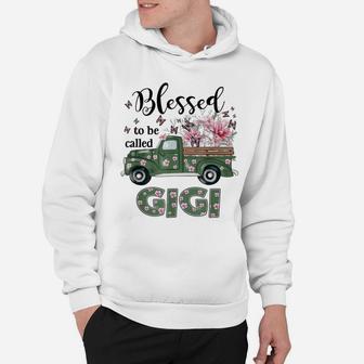 Blessed To Be Called Gigi Flower Truck Butterfly Hoodie | Crazezy