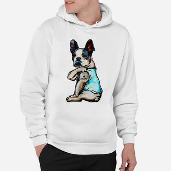 Boston Terrier I Love Mom Tattoo Mother's Day Gift Hoodie | Crazezy