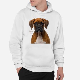 Boxer Dog Shirt Dog Mom Dad Love Is Puppy Pet Women Men Kids Hoodie | Crazezy UK