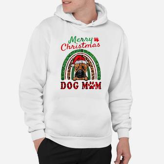 Boxer Santa Dog Mom Boho Rainbow Funny Christmas Xmas Zip Hoodie Hoodie | Crazezy