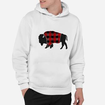 Buffalo Plaid Bison Red And Black Hoodie | Crazezy