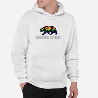 California Flag Gay Pride Bear Rainbow Cali Lgbtq Hoodie - Thegiftio UK