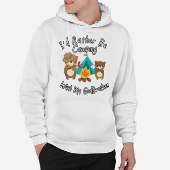 Camping With My Godbrother Cute Camper Bear Family Campfire Hoodie | Crazezy