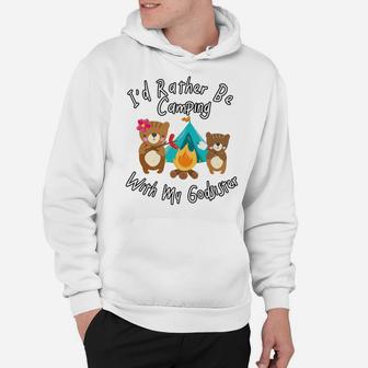 Camping With My Godsister Cute Camper Bear Campfire Hoodie | Crazezy